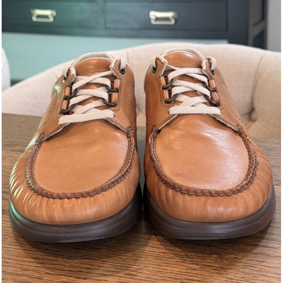 SAS Bout Time Lux Leather Lace Up Loafers Men’s 9WW Hazel Brown TriPad Comfort - Picture 3 of 10
